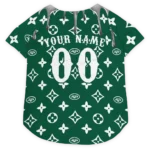 Custom New York Jets Football Style Dog Jersey - Monogram Classic Green