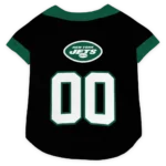 Custom New York Jets Football Style Dog Jersey - Tuxedo Print Black and Green
