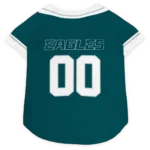 Custom Philadelphia Football Style Dog Jersey - Big Diamond Stripe Green and White