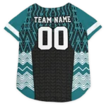 Custom Philadelphia Football Style Dog Jersey - Chevron Zigzag Black and Green