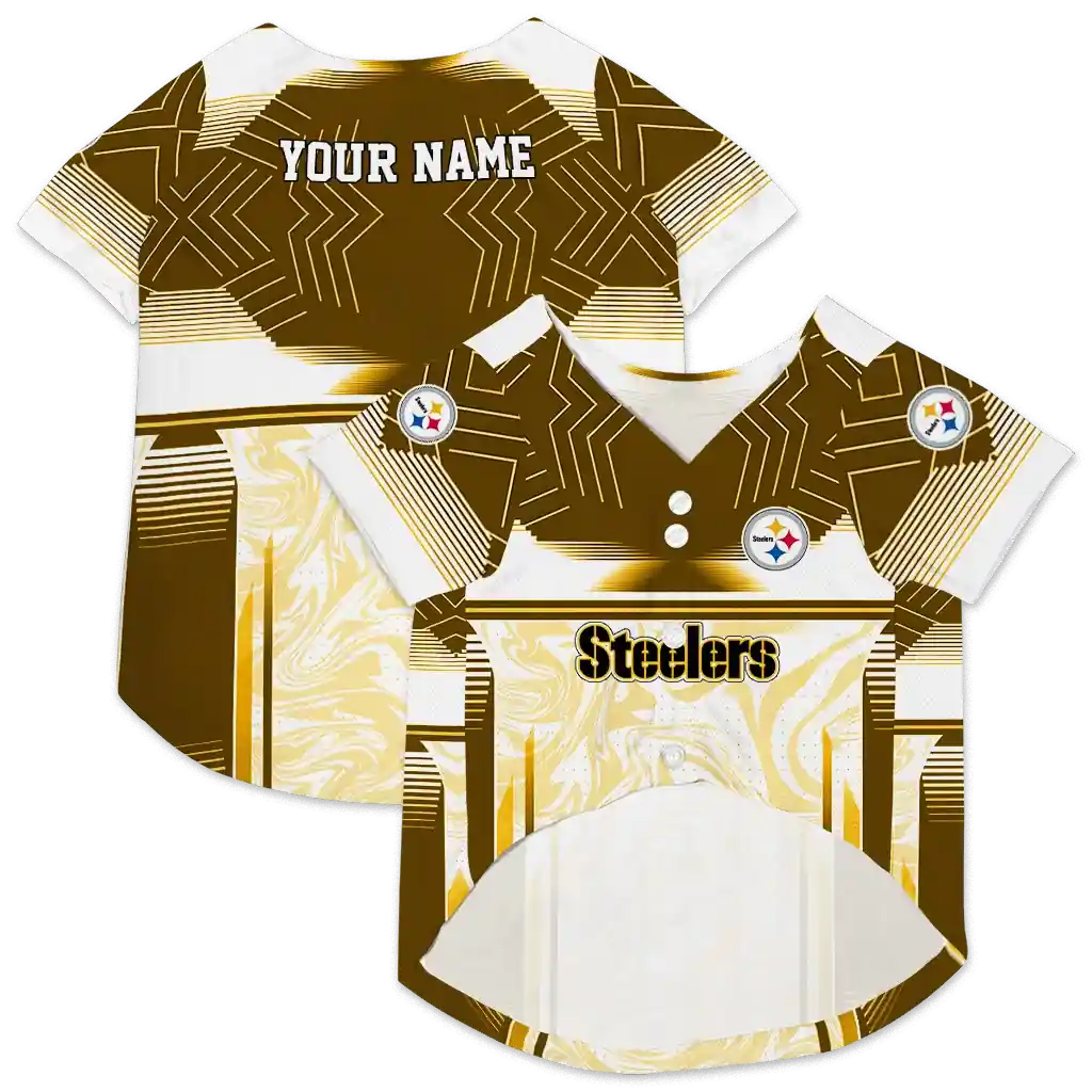 custom-pittsburgh-steelers-hexagon-burst-gold-white-pet-jersey-high-quality.webp
