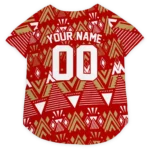 Custom San Francisco Football Style Dog Jersey - Arrowhead Layers Red