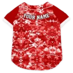 Custom San Francisco Football Style Dog Jersey - Daring Camo Red