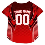 Custom Tampa Bay Football Style Dog Jersey - Chevron Polka Red