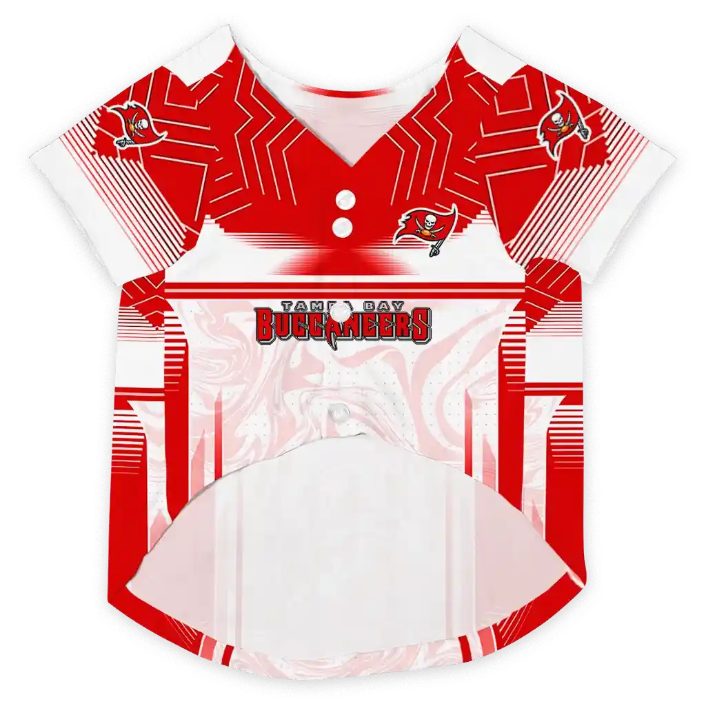 custom-tampa-bay-buccaneers-hexagon-burst-red-white-pet-jersey-fashion-forward.webp