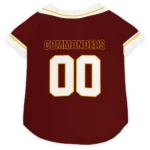 Custom Washington Football Style Dog Jersey - Big Diamond Stripe Burgundy and White