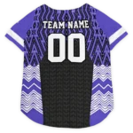 Custom Baltimore Football Style Dog Jersey - Chevron Zigzag Black and Purple