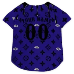 Custom Baltimore Football Style Dog Jersey - Monogram Classic Purple