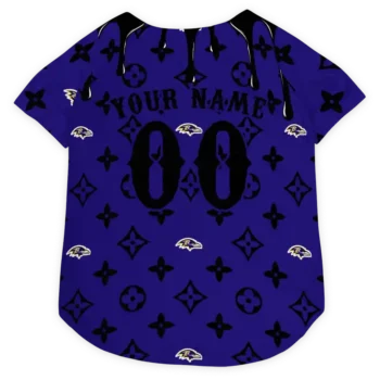 Custom Baltimore Football Style Dog Jersey - Monogram Classic Purple