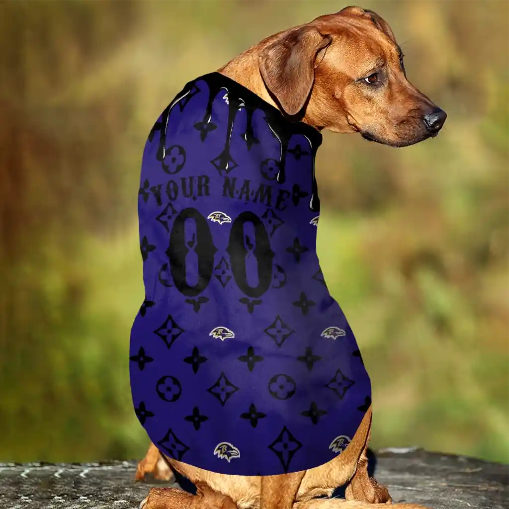 customized-baltimore-ravens-monogram-classic-purple-pet-jersey-trendy.webp
