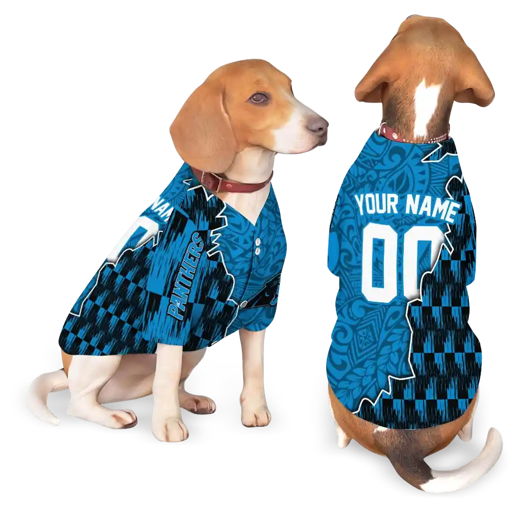 customized-carolina-panthers-t-rex-patterns-blue-pet-jersey-latest-model.webp