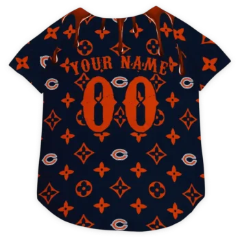 Custom Chicago Football Style Dog Jersey - Monogram Classic Blue