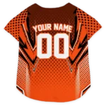 Custom Cincinnati Football Style Dog Jersey - Chevron Polka Orange