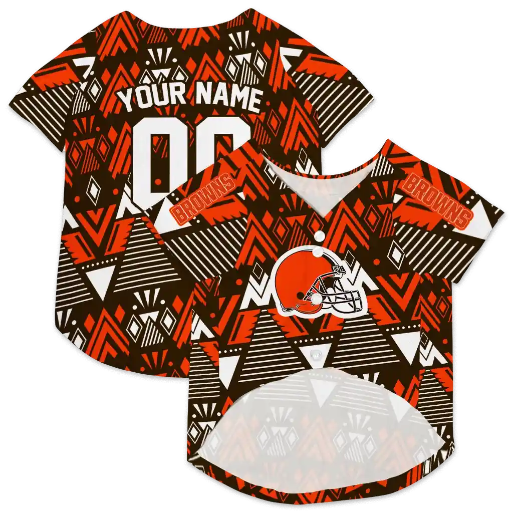 customized-cleveland-browns-arrowhead-layers-brown-pet-jersey-high-quality.webp