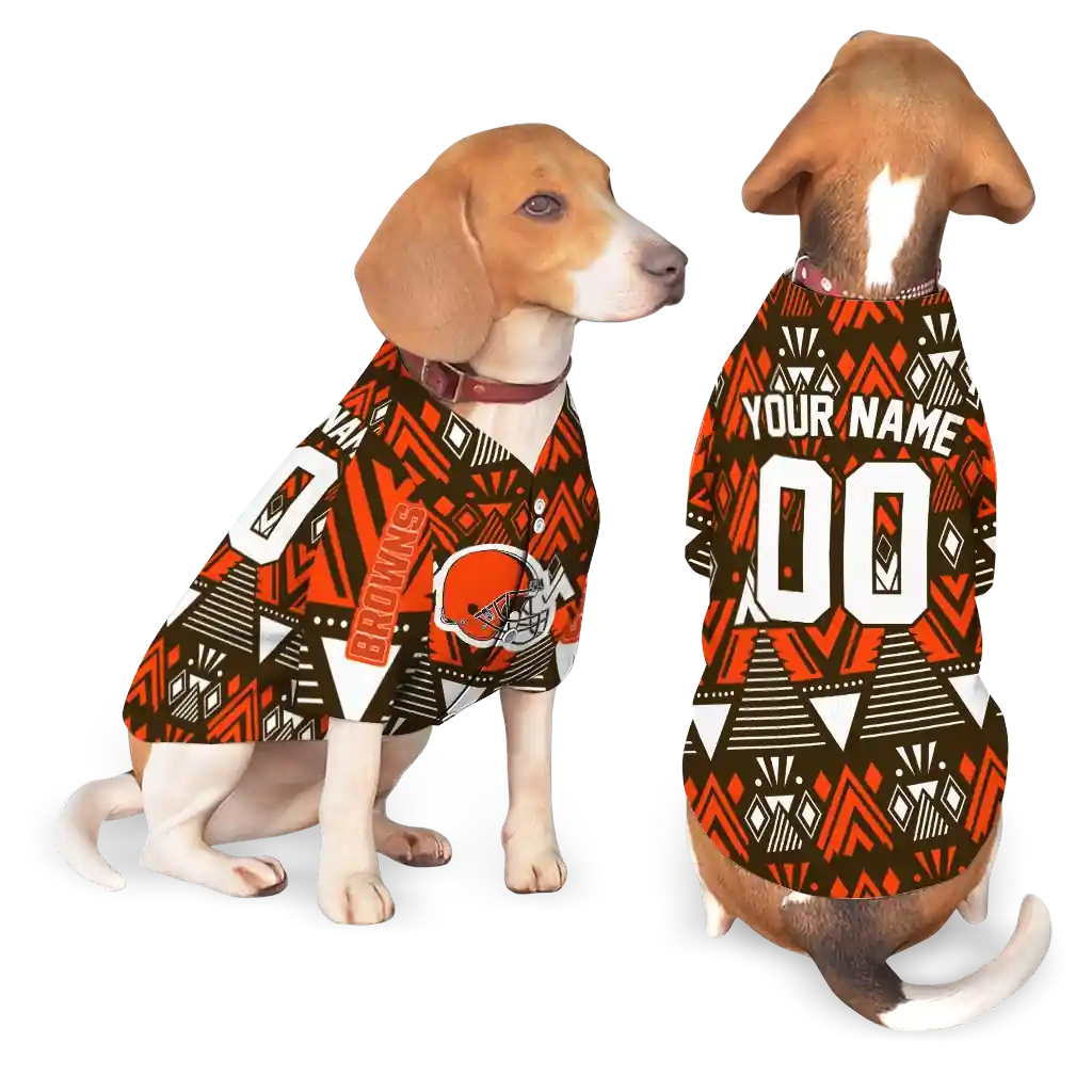 customized-cleveland-browns-arrowhead-layers-brown-pet-jersey-latest-model.webp