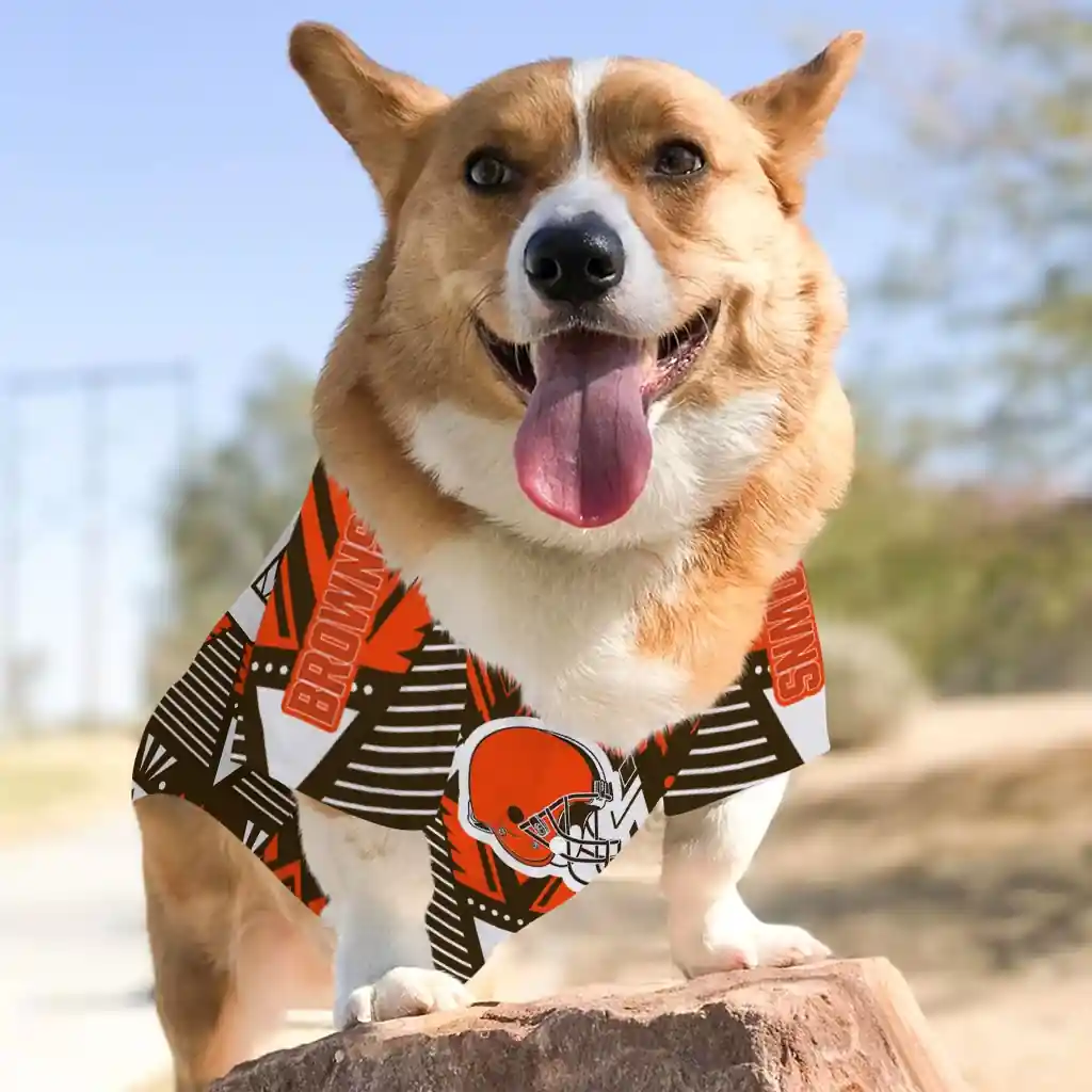 customized-cleveland-browns-arrowhead-layers-brown-pet-jersey-top-rated.webp