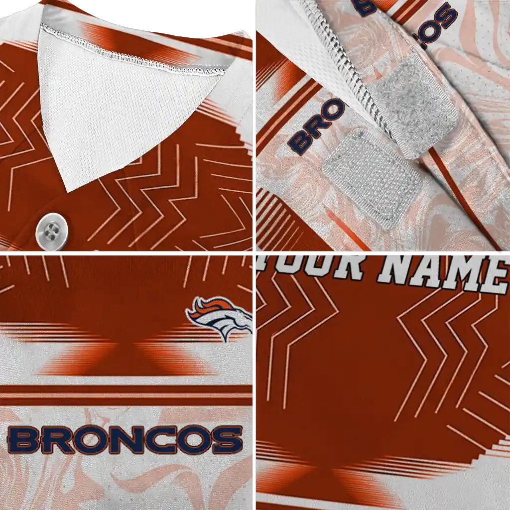 customized-denver-broncos-hexagon-burst-orange-white-pet-jersey-premium-grade.webp