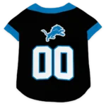 Custom Detroit Football Style Dog Jersey - Tuxedo Print Black and Blue