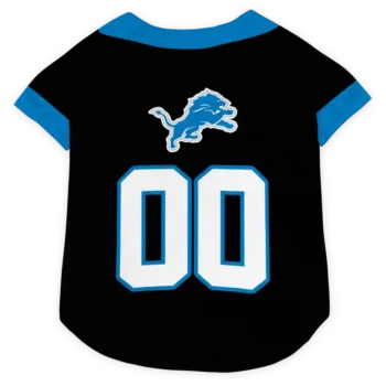 Custom Detroit Football Style Dog Jersey - Tuxedo Print Black and Blue