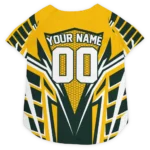 Custom Green Bay Football Style Dog Jersey - Armored Block Gold