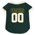 Custom Green Bay Football Style Dog Jersey - Big Diamond Stripe Green and White