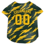 Custom Green Bay Football Style Dog Jersey - Lightning Streaks Green
