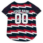 Custom Houston Football Style Dog Jersey - Bolt Rows Blue and White