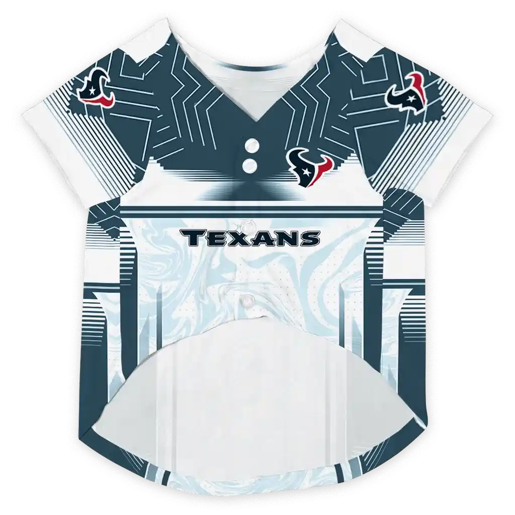 customized-houston-texans-hexagon-burst-blue-white-pet-jersey-fashion-forward.webp
