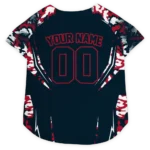 Custom Houston Football Style Dog Jersey - Trim Blue