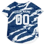 Custom Indianapolis Football Style Dog Jersey - Contrast Layers Blue
