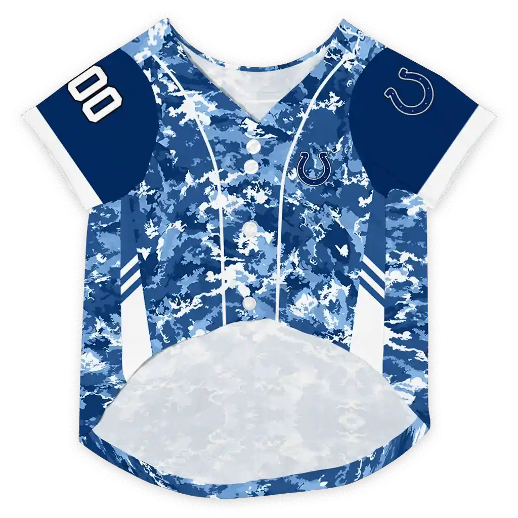customized-indianapolis-colts-daring-camo-blue-pet-jersey-fashion-forward.webp