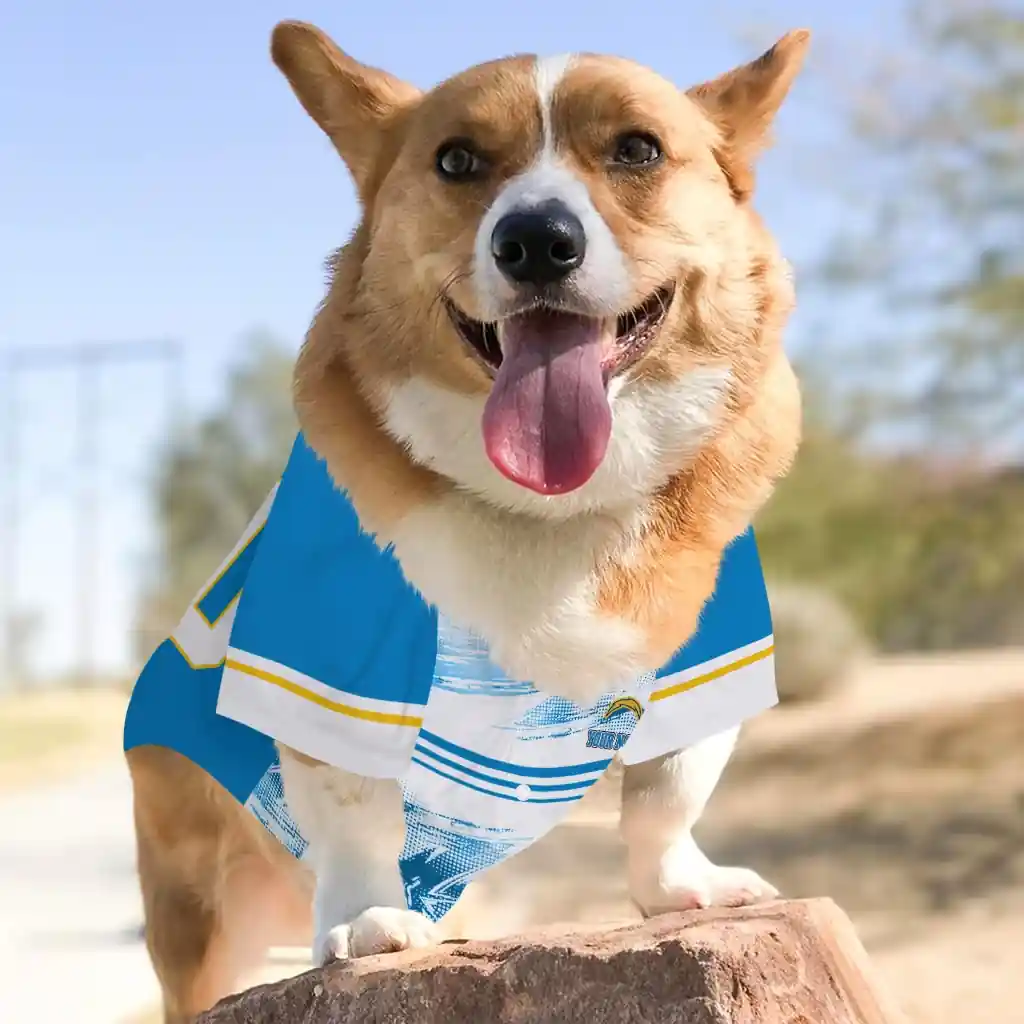 customized-los-angeles-chargers-big-diamond-stripe-blue-white-pet-jersey-top-rated.webp