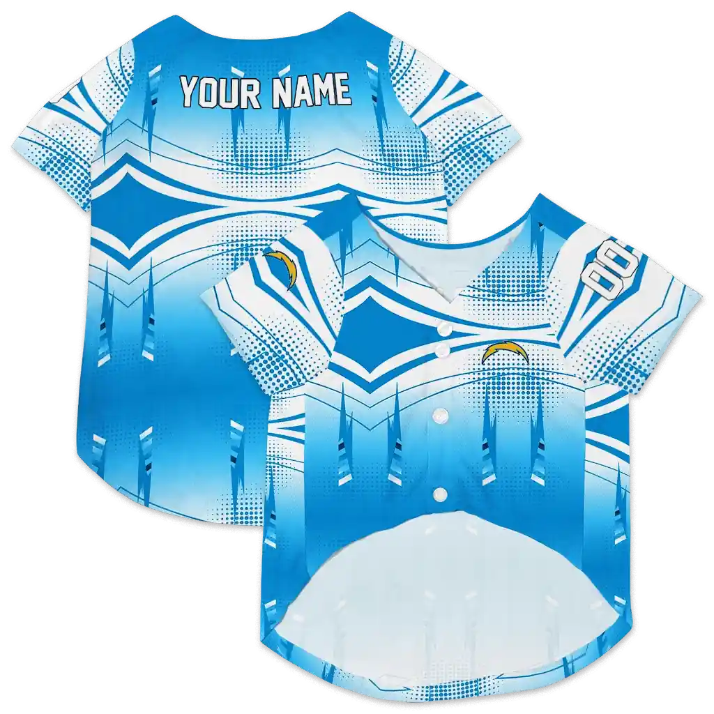 customized-los-angeles-chargers-geometric-burst-blue-white-pet-jersey-high-quality.webp