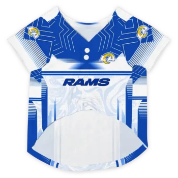 customized los angeles rams hexagon burst blue white pet jersey fashion forward