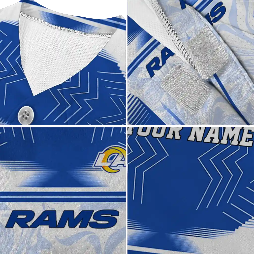 customized-los-angeles-rams-hexagon-burst-blue-white-pet-jersey-premium-grade.webp