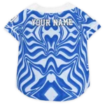 Custom Los Angeles Rams Football Style Dog Jersey - Wavy Energy Blue