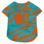 Custom Miami Football Style Dog Jersey - Contrast Layers Aqua