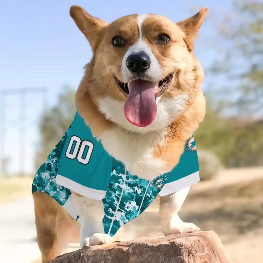customized-miami-dolphins-daring-camo-aqua-pet-jersey-top-rated.webp