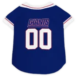 Custom New York Giants Football Style Dog Jersey - Big Diamond Stripe Blue and White