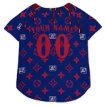 Custom New York Giants Football Style Dog Jersey - Monogram Classic Blue