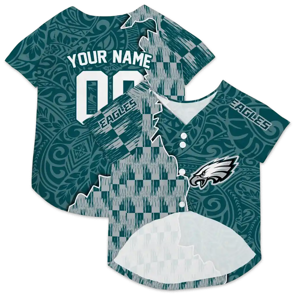customized-philadelphia-eagles-t-rex-patterns-green-pet-jersey-high-quality.webp