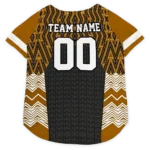 Custom Pittsburgh Football Style Dog Jersey - Chevron Zigzag Black and Gold