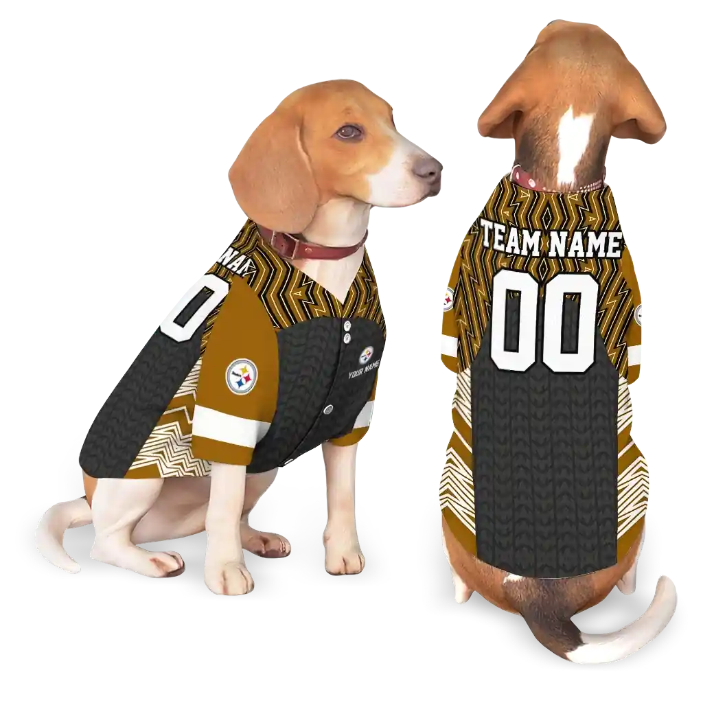 customized-pittsburgh-steelers-chevron-zigzag-gold-black-pet-jersey-latest-model.webp