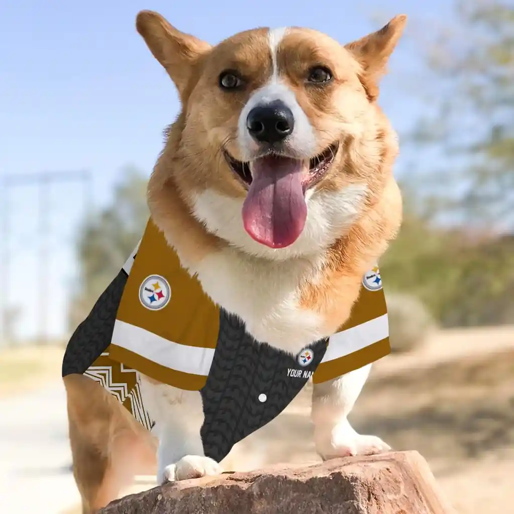 customized-pittsburgh-steelers-chevron-zigzag-gold-black-pet-jersey-top-rated.webp