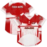 customized-san-francisco-49ers-hexagon-burst-red-white-pet-jersey-best-selling.webp
