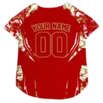 Custom San Francisco Football Style Dog Jersey - Trim Red