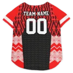 Custom Tampa Bay Football Style Dog Jersey - Chevron Zigzag Black and Red