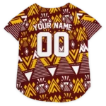 Custom Washington Football Style Dog Jersey - Arrowhead Layers Burgundy
