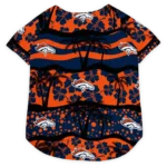 Denver Football Style Dog Jersey - Palm Retro Black and Orange
