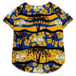 Los Angeles Rams Football Style Dog Jersey - Palm Retro Black and Blue